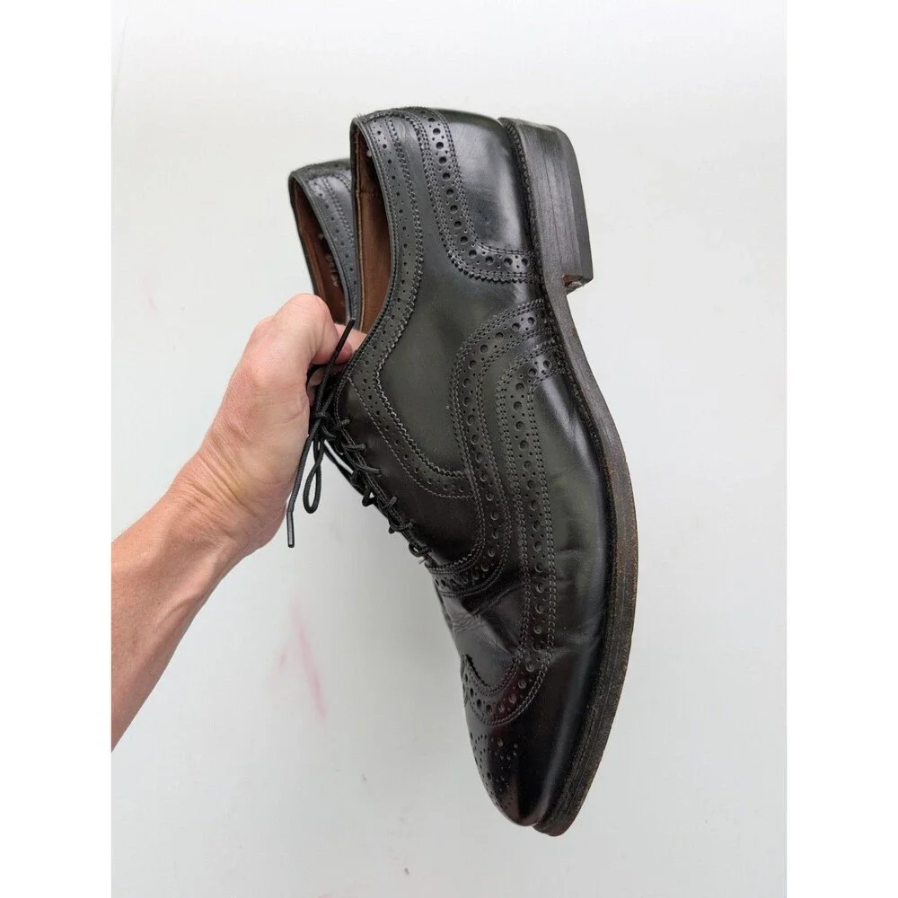 Allen Edmonds McAllister Wingtip Oxford Black Leather USA 10.5 C Dress Shoes